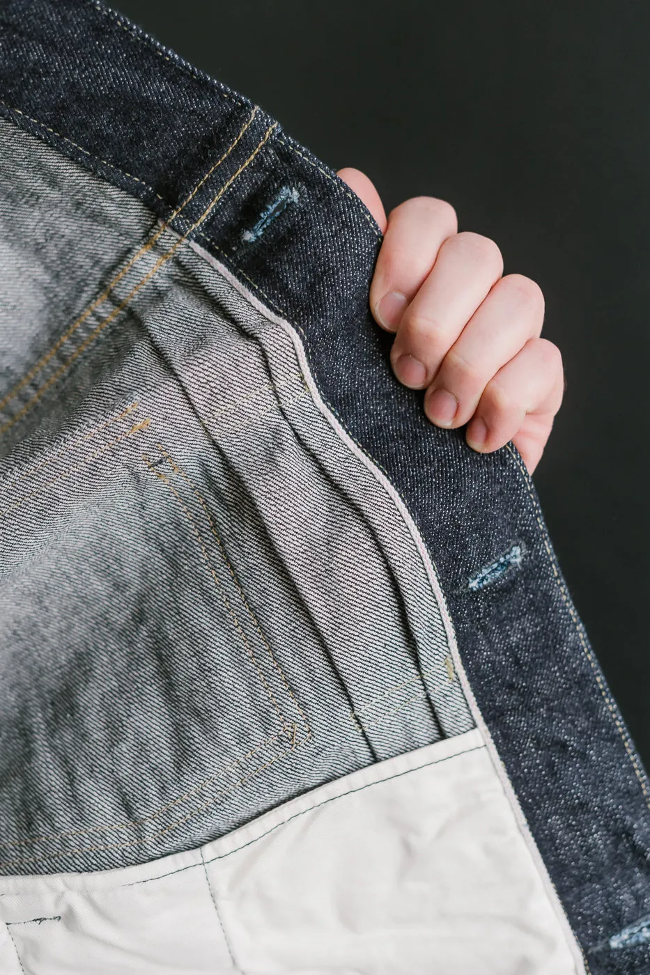 02516P - 15oz "Low Tension" Indigo x Beige Selvedge Denim - Type II