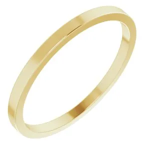 10K Yellow 1.5 mm Flat Band Size 7.5