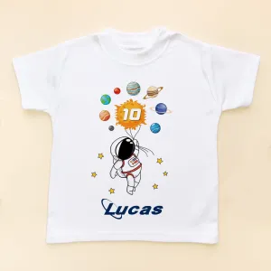 10th Birthday Astronaut Solar System Personalised T Shirt