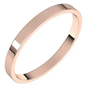 14K Rose 2 mm Flat Ultra-Light Band Size 4