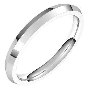 14K White 2.5 mm Knife Edge Comfort Fit Band Size 6