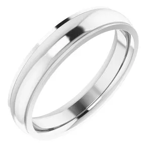 14K White 4 mm Comfort Fit Edge Band Size 7