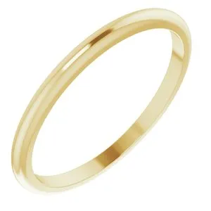 14K Yellow 1.5 mm Half Round Band Size 6