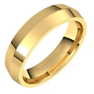 14K Yellow 5 mm Knife Edge Comfort-Fit Band Size 6.5