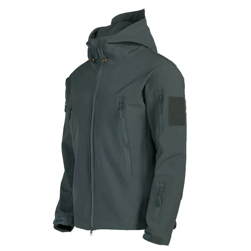2024 new Shark Skin Soft Shell Jackets Men Tactical Windproof Waterproof Jacket Men Combat Jackets Mens Hooded Bomber Coats