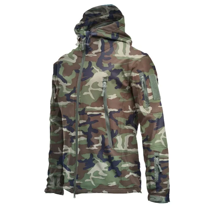 2024 new Shark Skin Soft Shell Jackets Men Tactical Windproof Waterproof Jacket Men Combat Jackets Mens Hooded Bomber Coats