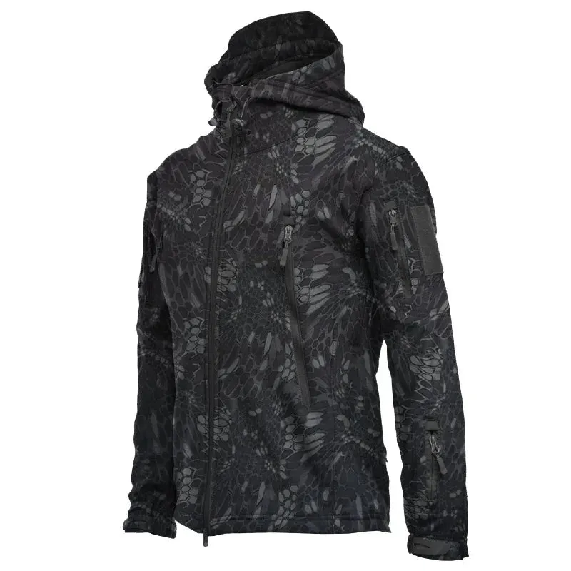 2024 new Shark Skin Soft Shell Jackets Men Tactical Windproof Waterproof Jacket Men Combat Jackets Mens Hooded Bomber Coats