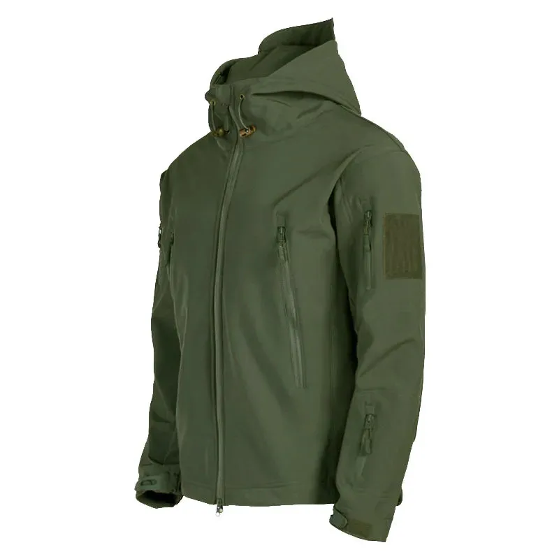 2024 new Shark Skin Soft Shell Jackets Men Tactical Windproof Waterproof Jacket Men Combat Jackets Mens Hooded Bomber Coats