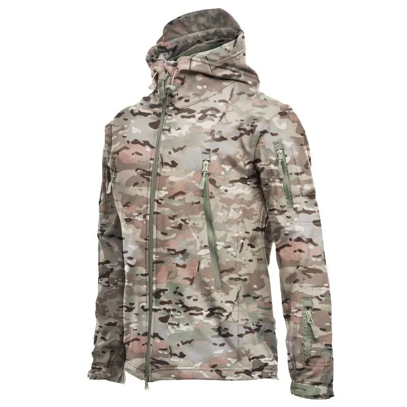 2024 new Shark Skin Soft Shell Jackets Men Tactical Windproof Waterproof Jacket Men Combat Jackets Mens Hooded Bomber Coats