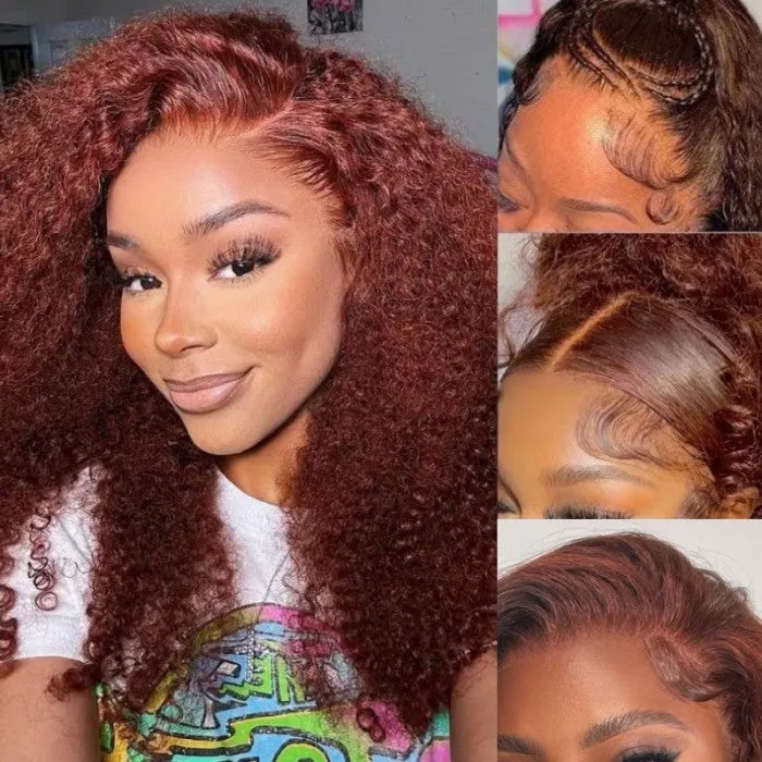 26-inch Reddish Brown Body Wave Human Hair Lace Frontal Wigs 13x4 Ashimary Affordable Long Hair