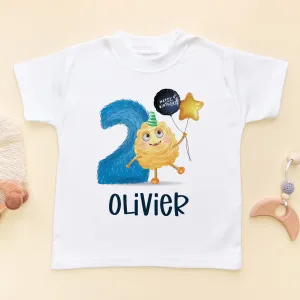 2nd Birthday Cute Monster Personalised T Shirt