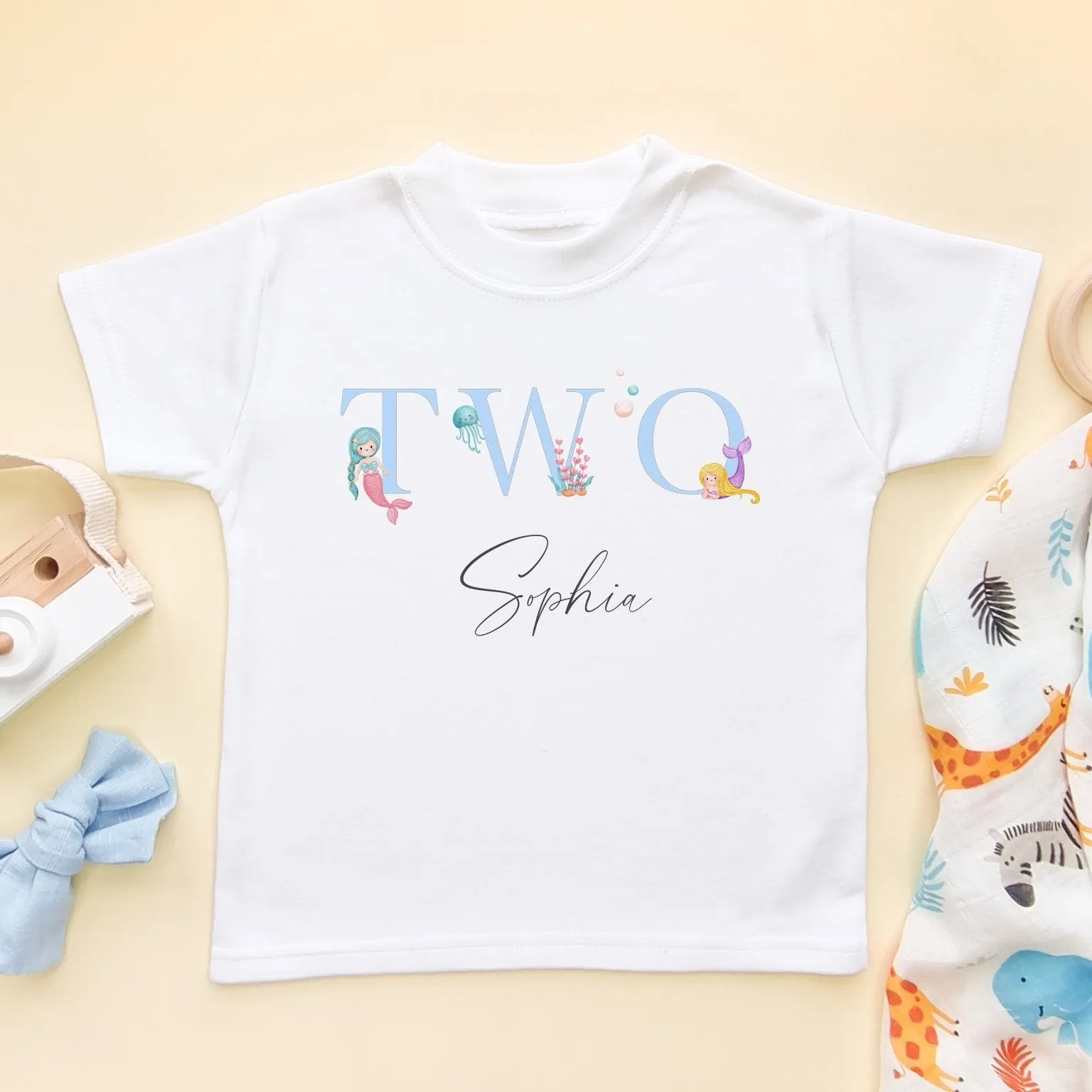 2nd Birthday Mermaid Personalised T Shirt