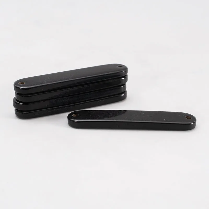 45mm Black Oval 2 Hole Horn Button 4pcs