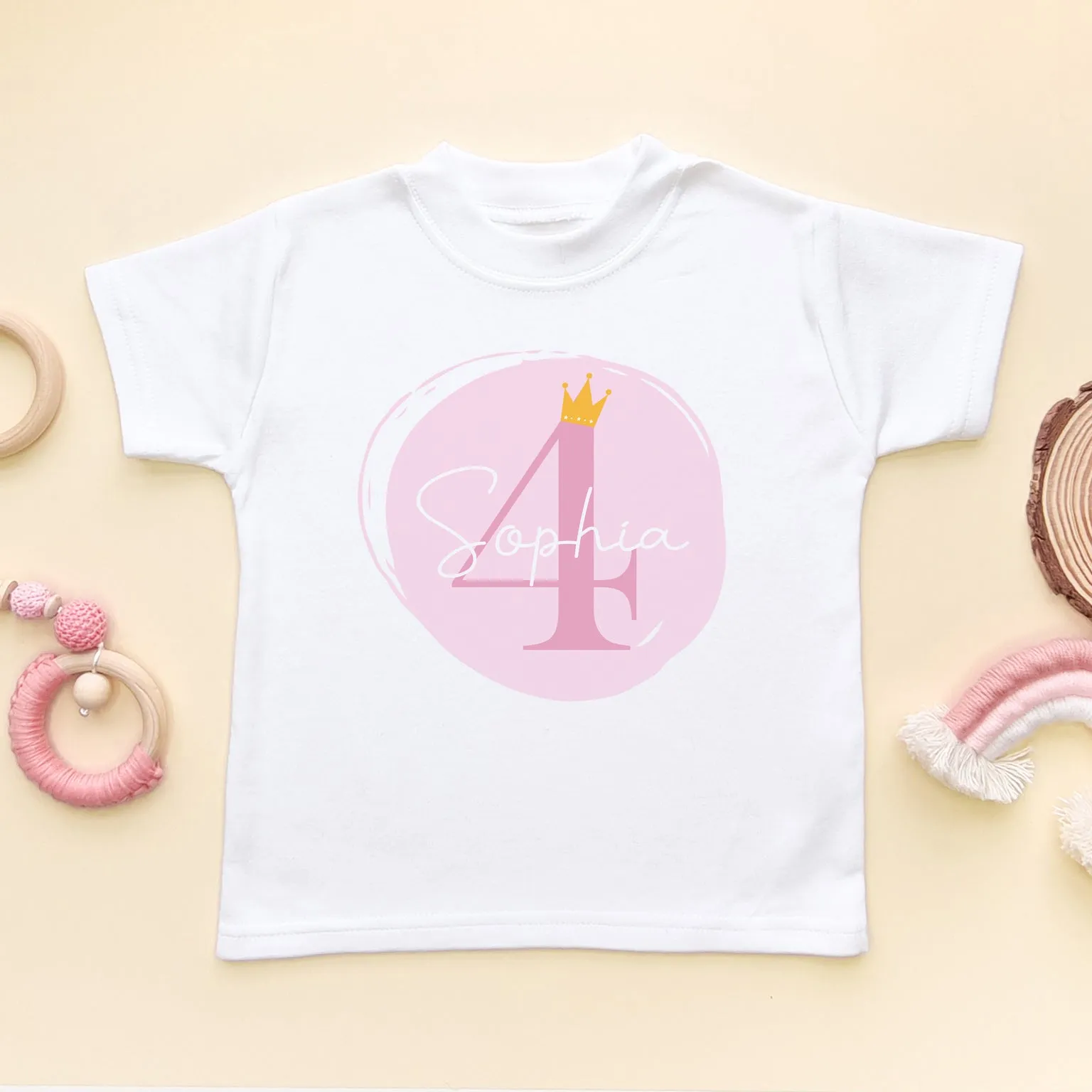 4th Birthday Girl Pink Theme Personalised T Shirt