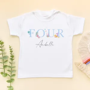 4th Birthday Mermaid Personalised T Shirt