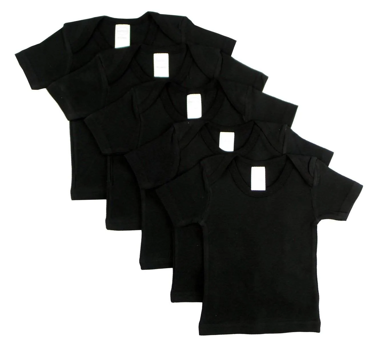 5 Pack Black Short Sleeve Lap Shirt (NB,S,M,L)