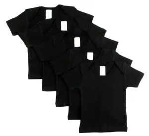 5 Pack Black Short Sleeve Lap Shirt (NB,S,M,L)
