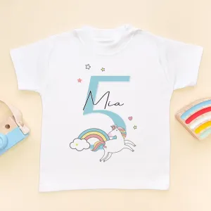 5th Birthday Unicorn Personalised Toddler T Shirt