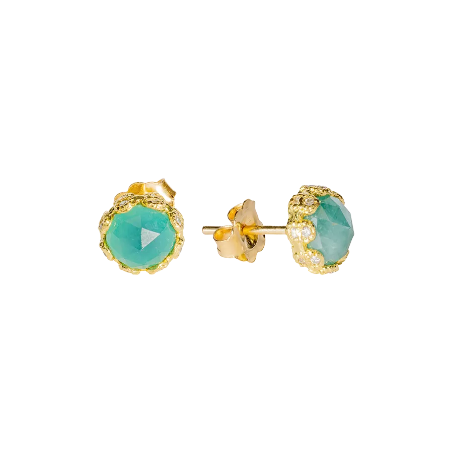 6 MM GRANDIDIERITE STUD EARRINGS