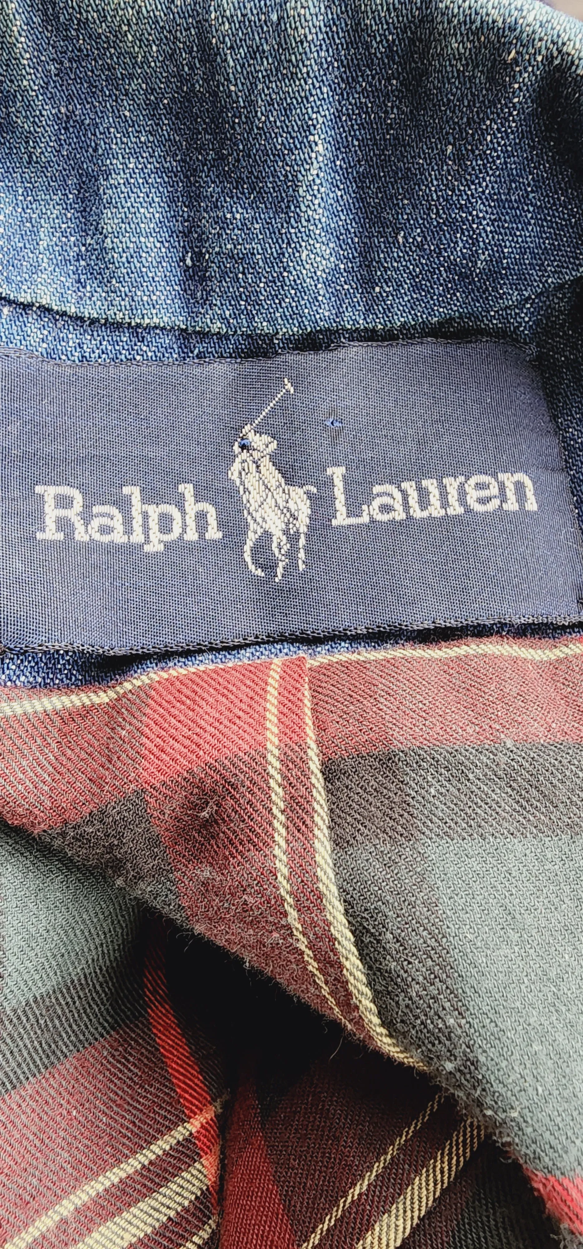 80s Blue Denim Blazer Oversized Jacket by Ralph Lauren / S