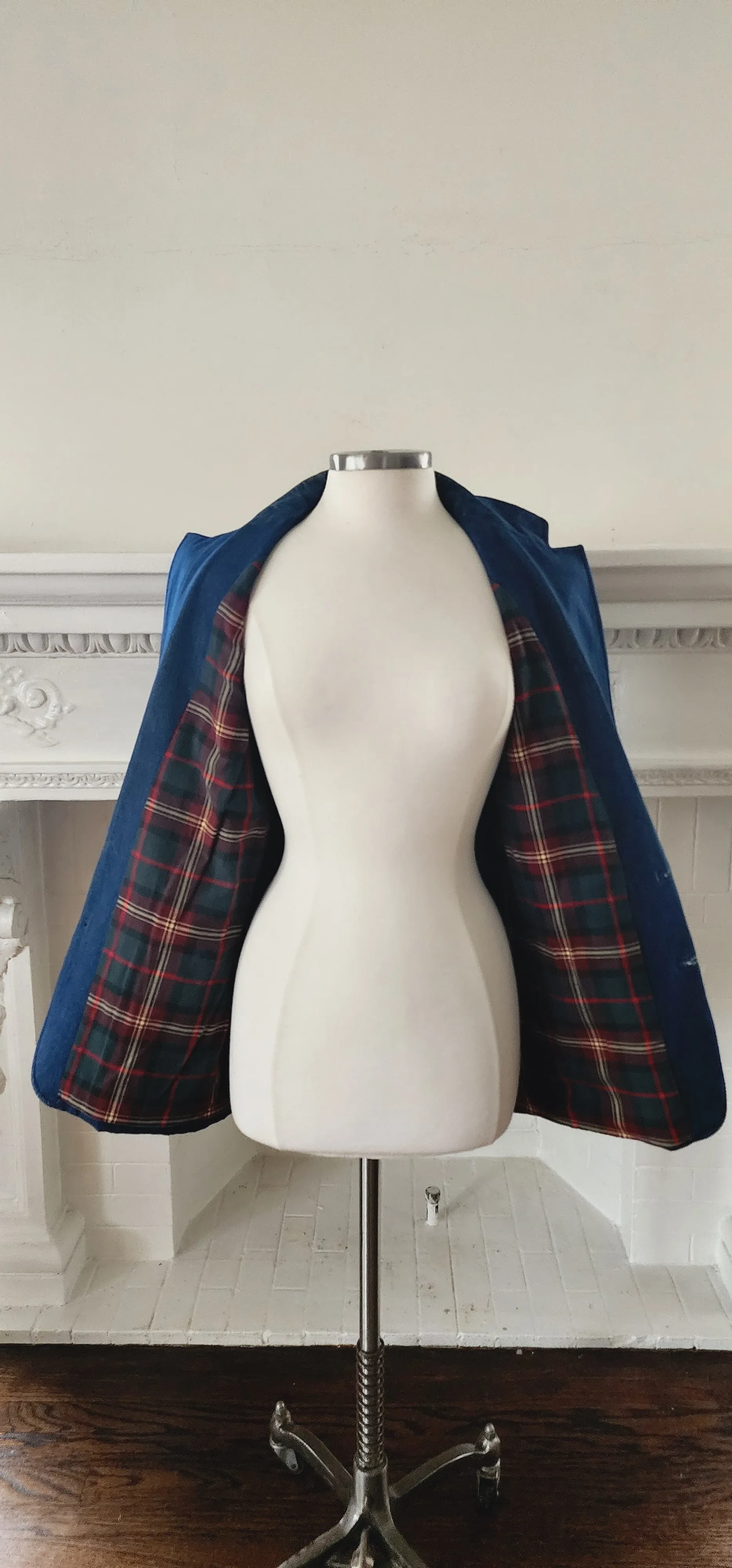 80s Blue Denim Blazer Oversized Jacket by Ralph Lauren / S
