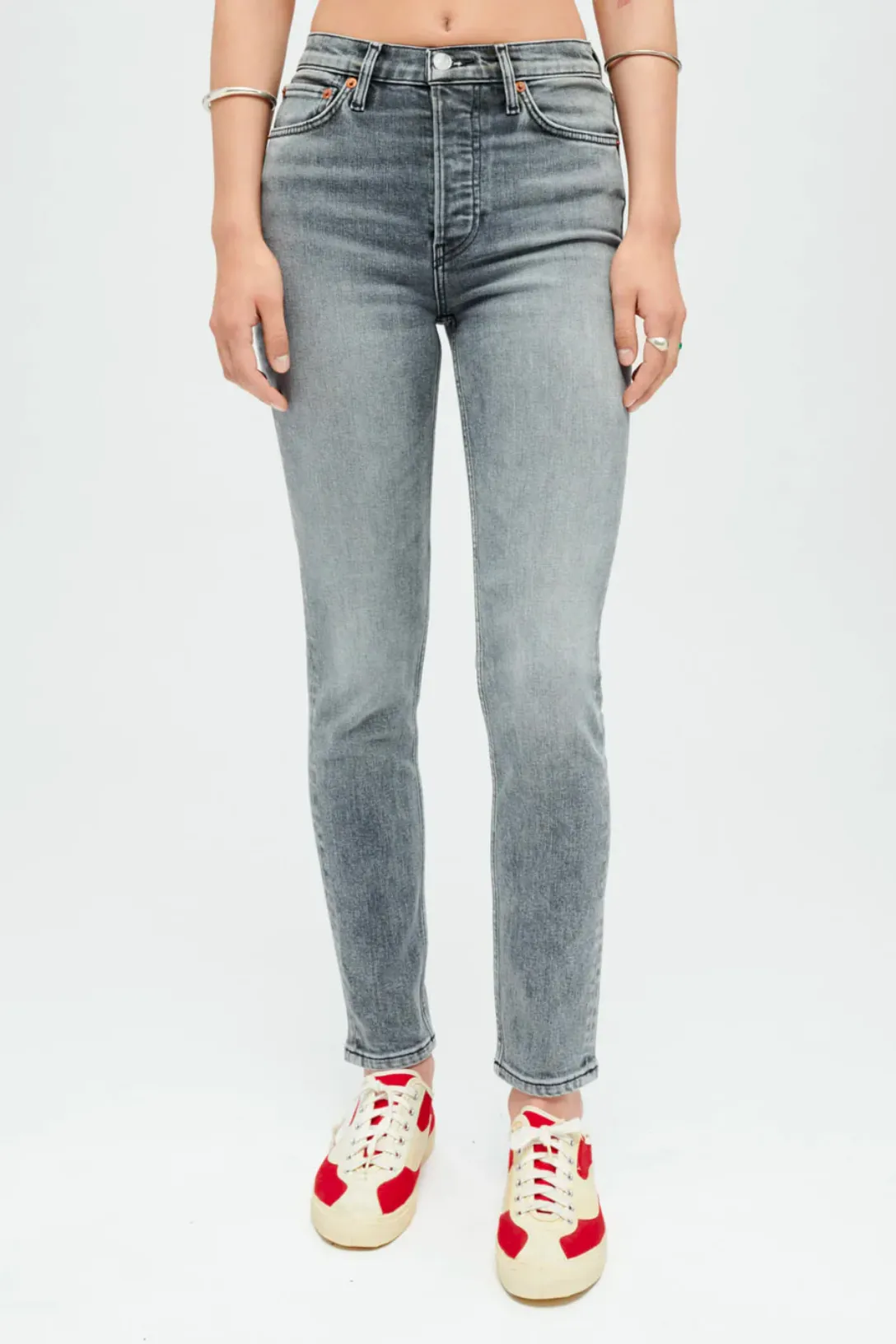 90s High Rise Ankle Crop | Silver Fade