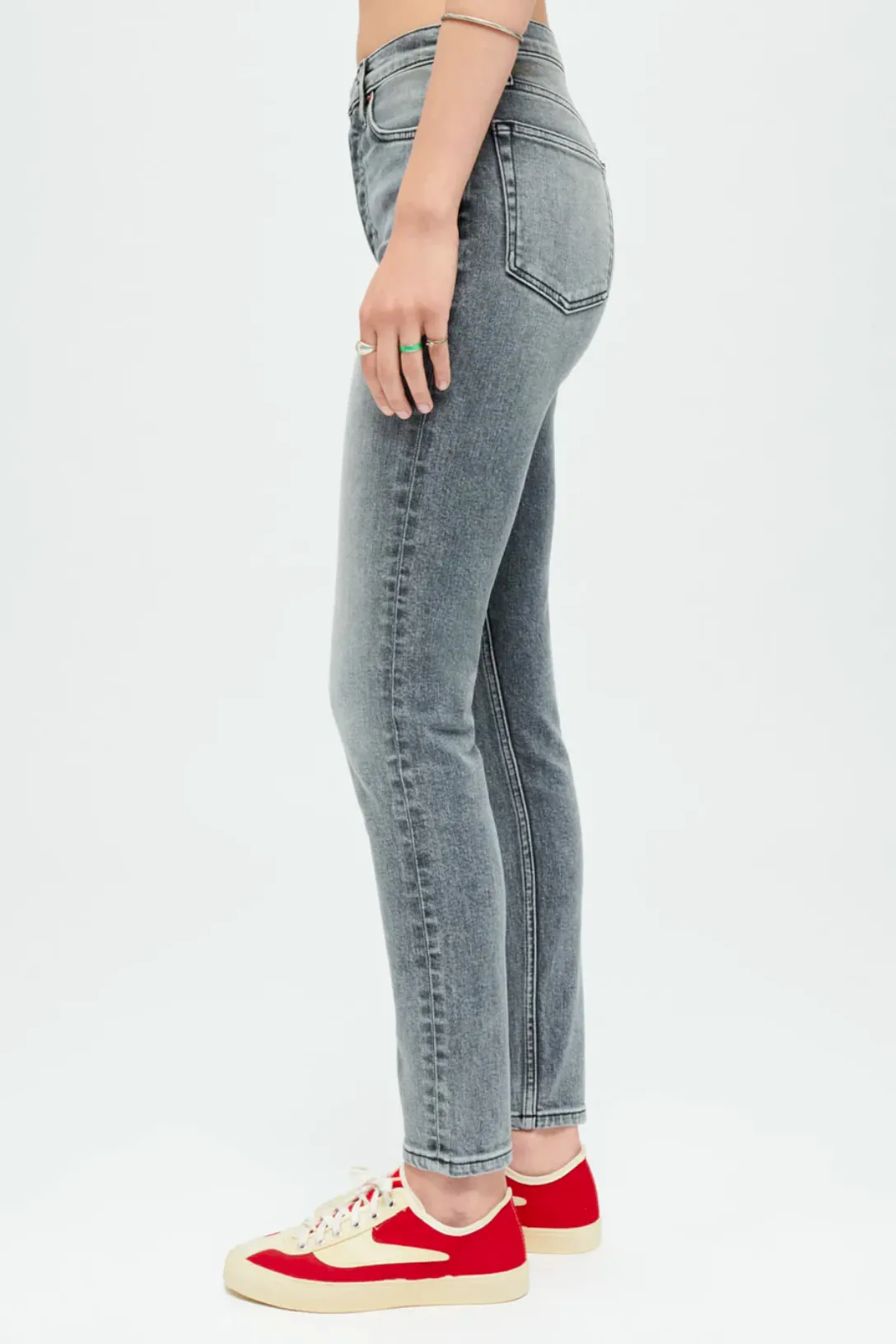 90s High Rise Ankle Crop | Silver Fade