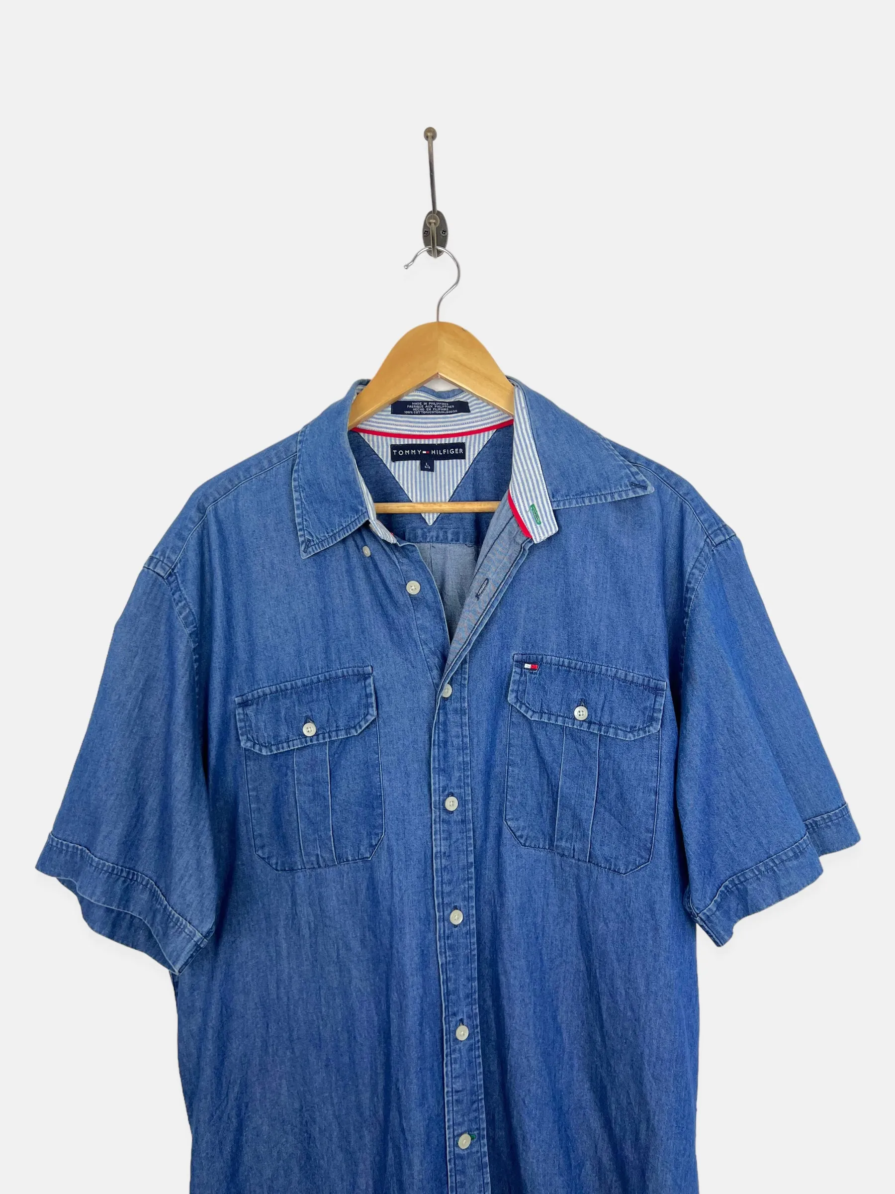 90's Tommy Hilfiger Embroidered Vintage Button Up Shirt Size L-XL