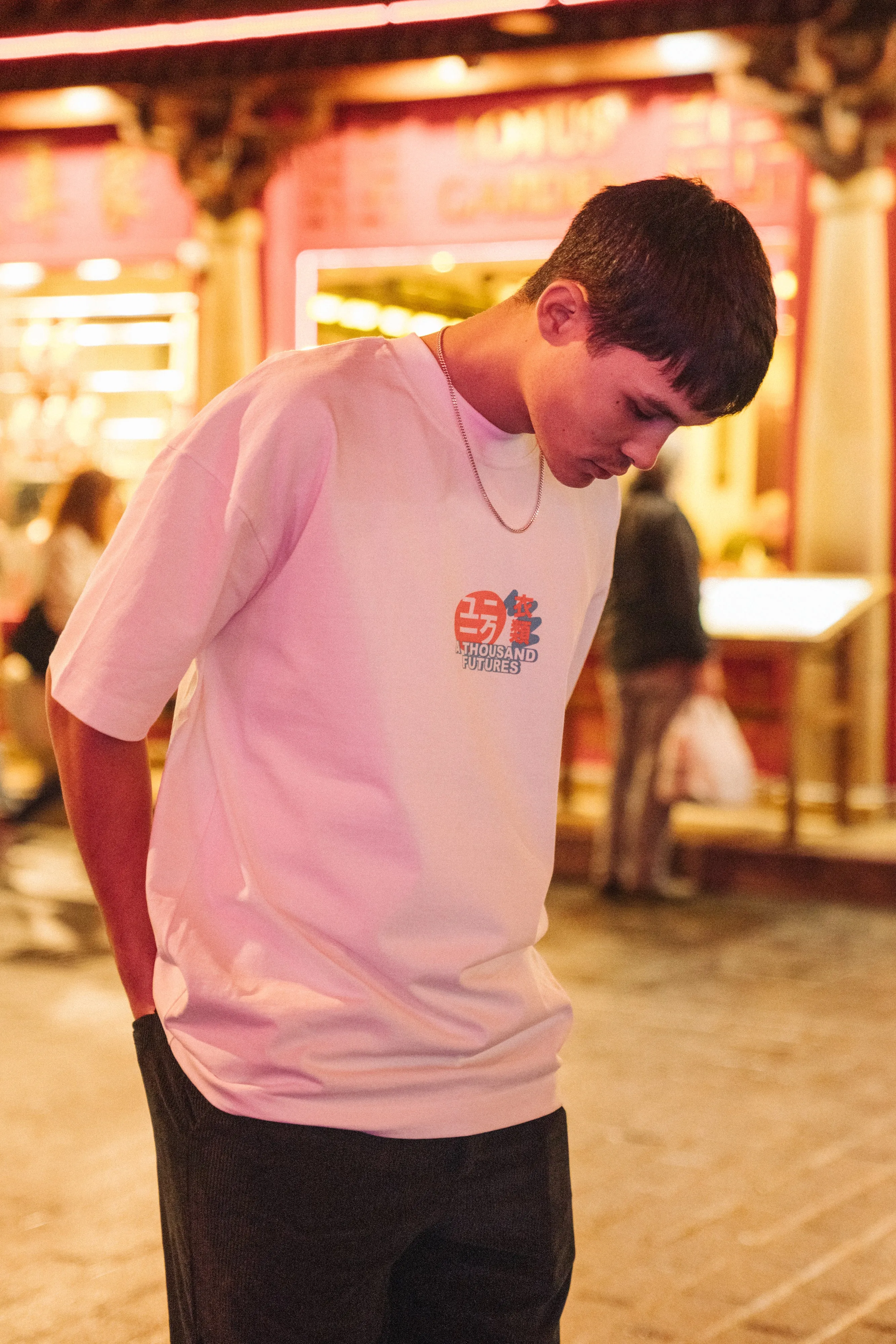 A Thousand Futures 'Lucky Cat' Tee - Vintage White