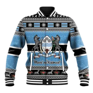 Afro Botswana Christmas Baseball Jacket Coat Of Arms - African Pattern LT15