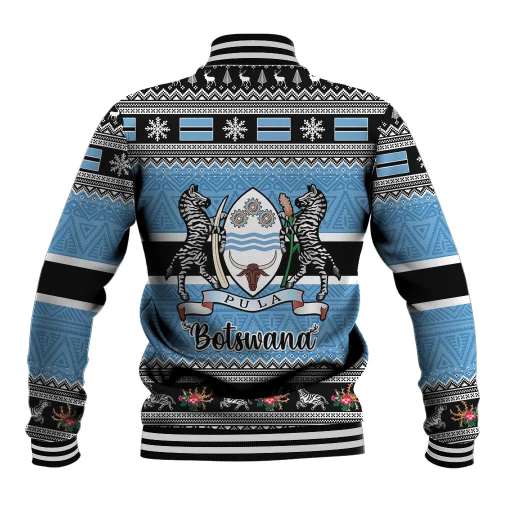 Afro Botswana Christmas Baseball Jacket Coat Of Arms - African Pattern LT15