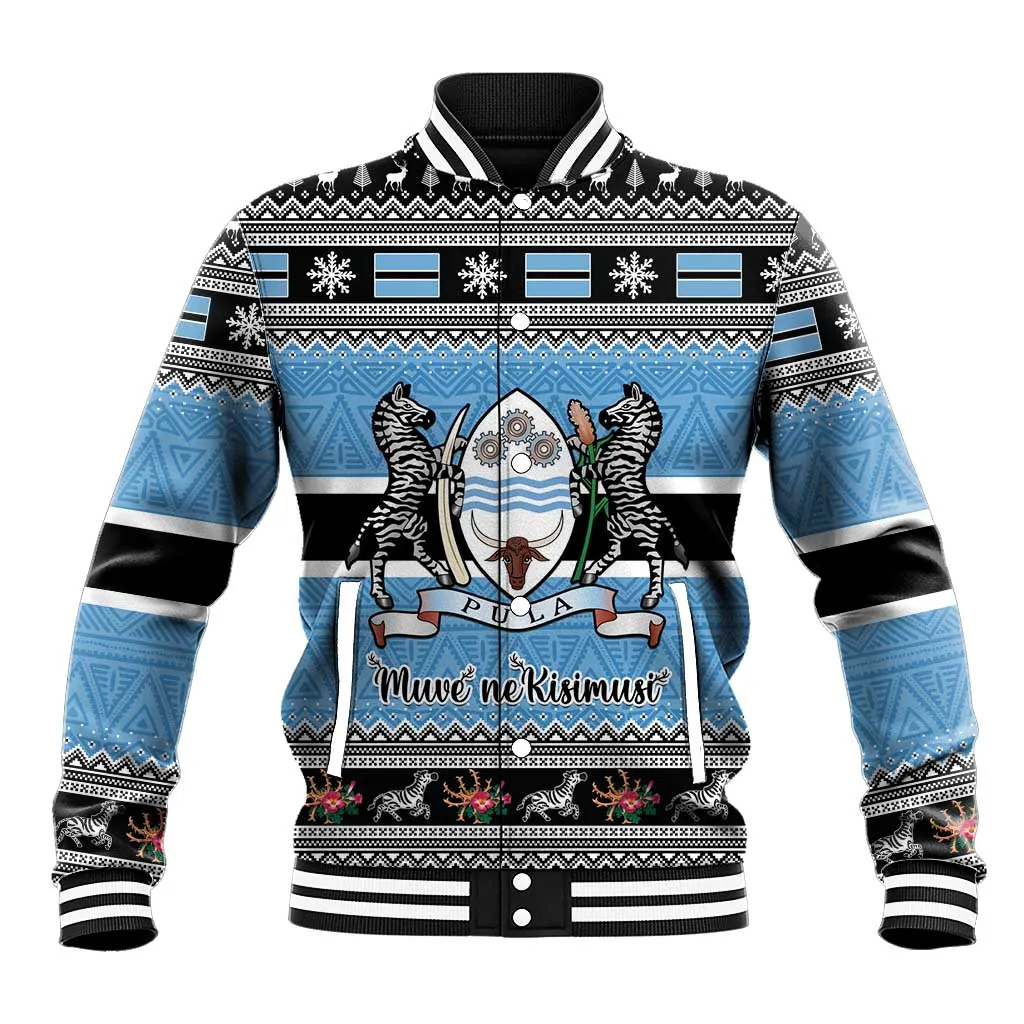 Afro Botswana Christmas Baseball Jacket Coat Of Arms - African Pattern LT15