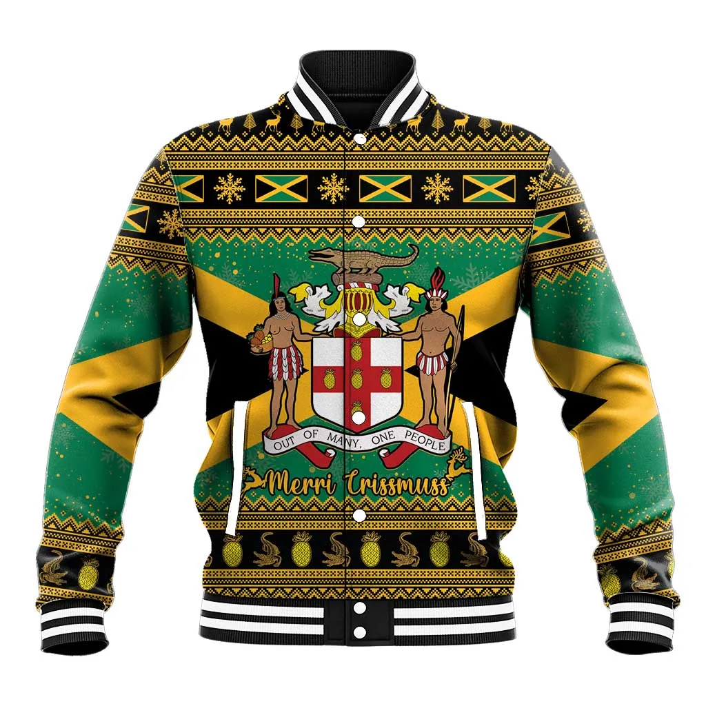 Afro-Jamaicans Baseball Jacket Coat Of Arms - Merry Christmas LT15