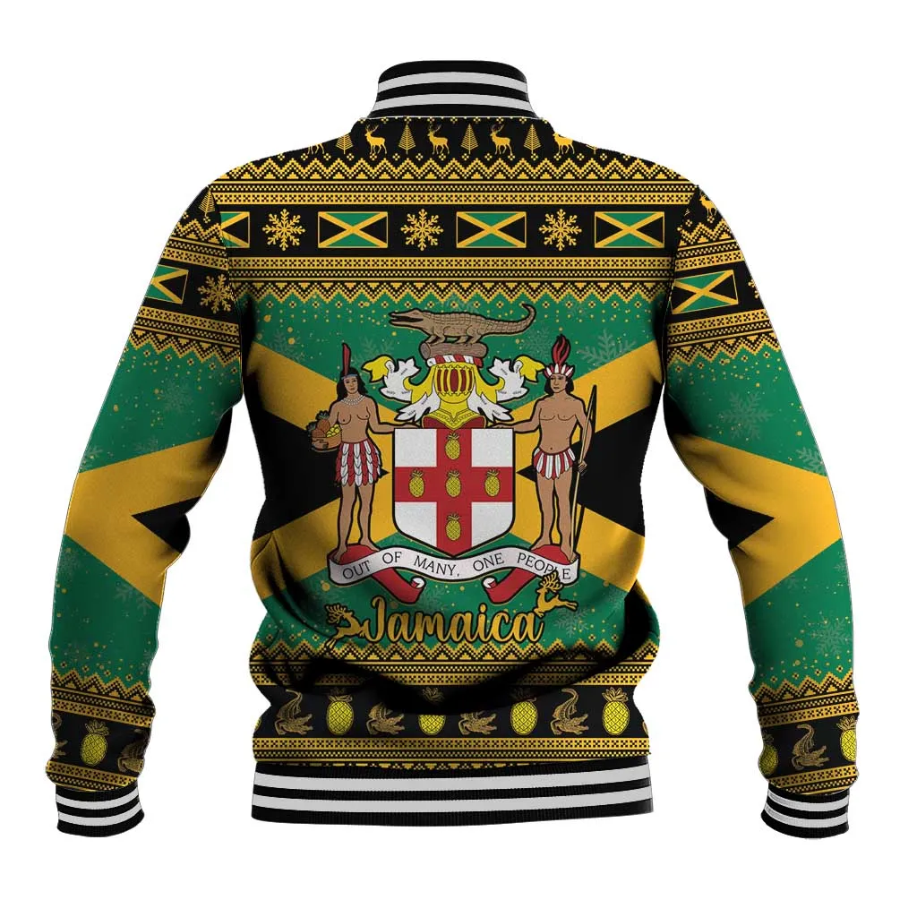 Afro-Jamaicans Baseball Jacket Coat Of Arms - Merry Christmas LT15
