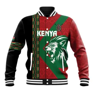 Afro Kenya Rugby Custom Baseball Jacket Go Lionesses - African Pattern LT14