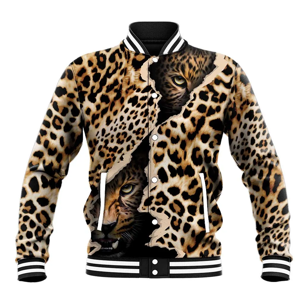 Afro Leopard Skin Pattern Baseball Jacket Version 02 LT9