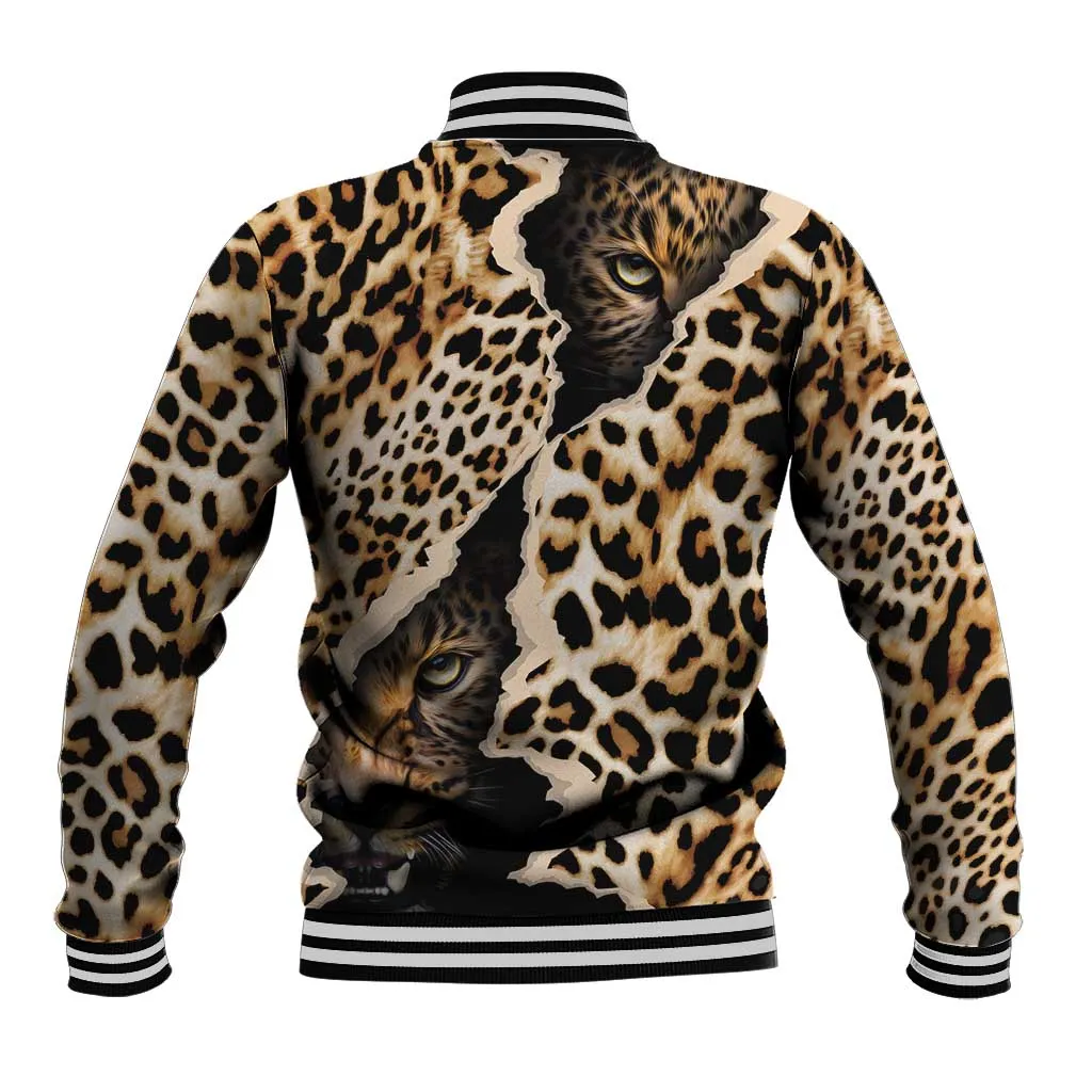 Afro Leopard Skin Pattern Baseball Jacket Version 02 LT9