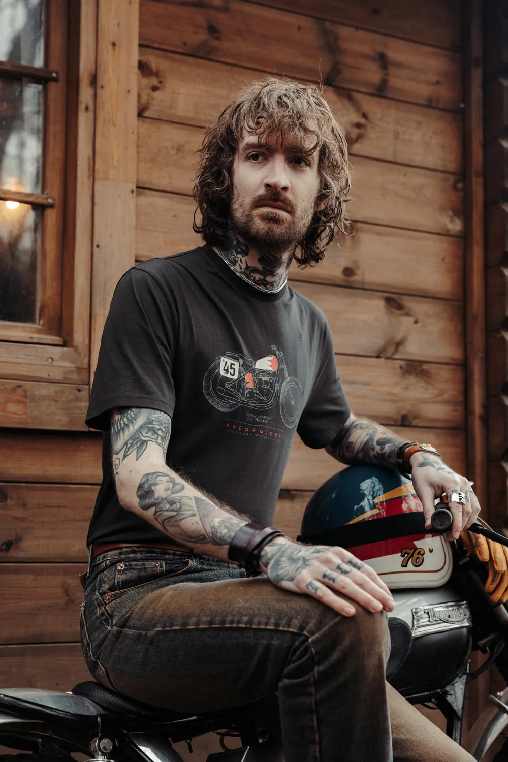 AGE OF GLORY LEGENDARY HARDTAIL TRACKER T-SHIRT - WASHED BLACK