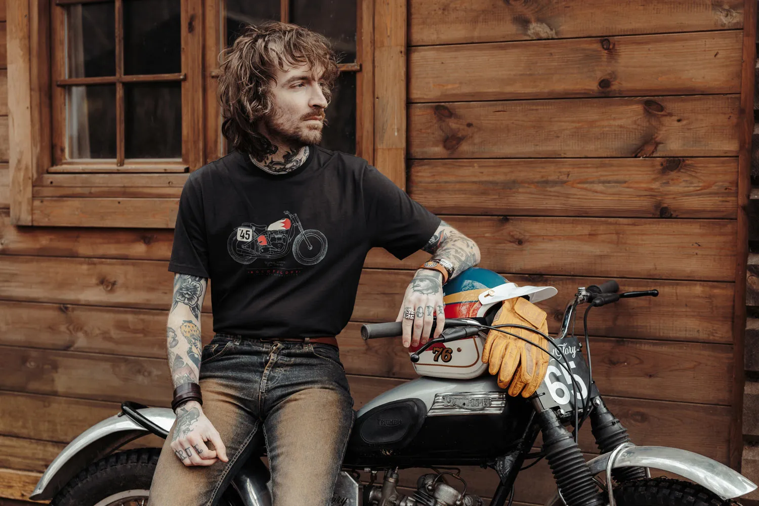 AGE OF GLORY LEGENDARY HARDTAIL TRACKER T-SHIRT - WASHED BLACK