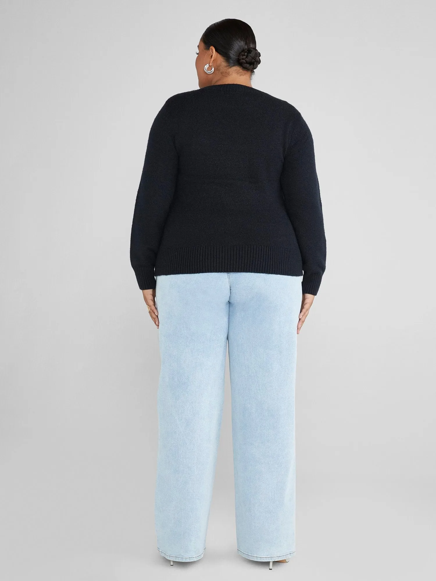 Aleya Rhinestone Detail Pullover Sweater