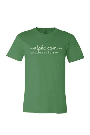 Alpha Gam Established Green Tee