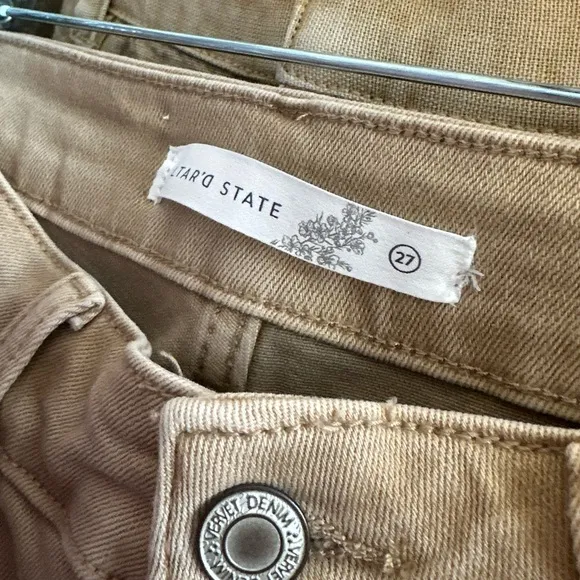 Altar’d State Tan Stretchy Cropped Wide Leg Pants