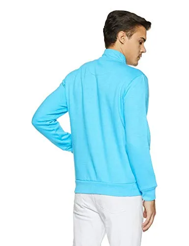 Amazon Brand - Symbol Men's Cotton Blend Round Neck Sweat shirt (AW18MNSSW03I_Aqua Blue_Small_Aqua Blue_S)