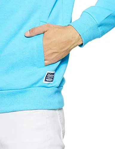Amazon Brand - Symbol Men's Cotton Blend Round Neck Sweat shirt (AW18MNSSW03I_Aqua Blue_Small_Aqua Blue_S)