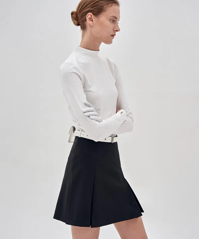 Anell Golf Clash Tuck Skirt - Black
