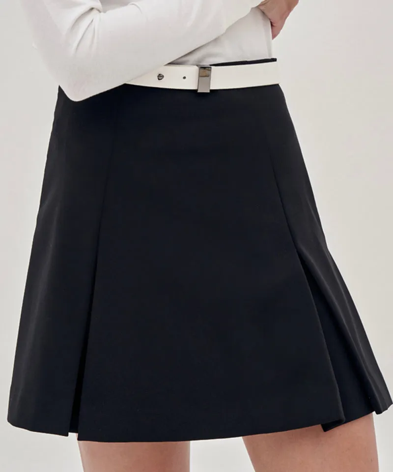 Anell Golf Clash Tuck Skirt - Black
