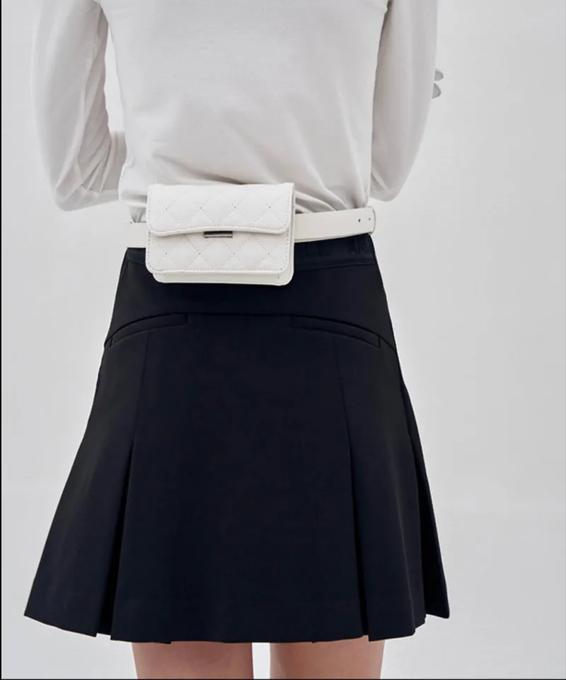 Anell Golf Clash Tuck Skirt - Black