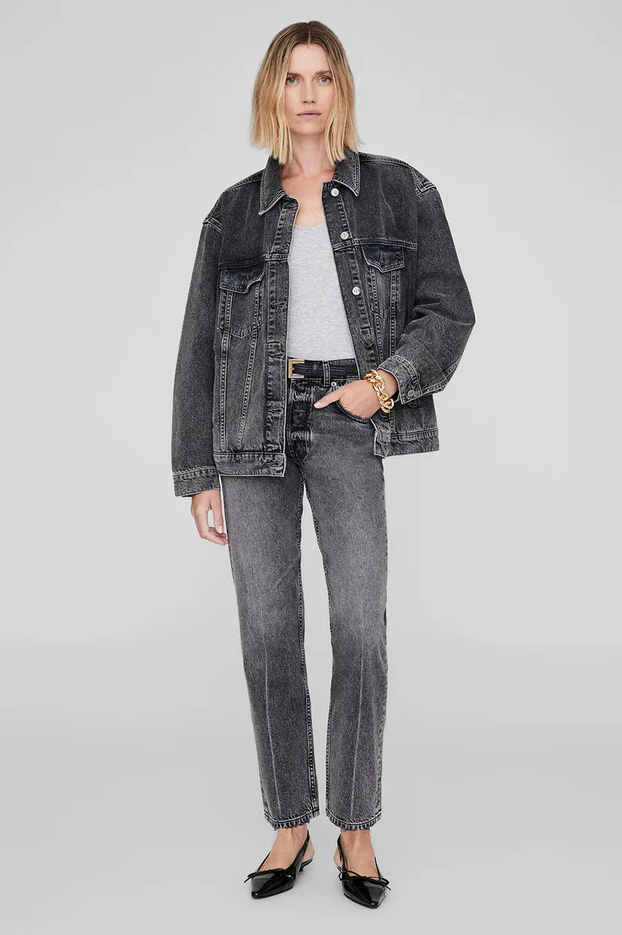 Anine Bing Rory Jacket in Steel Grey
