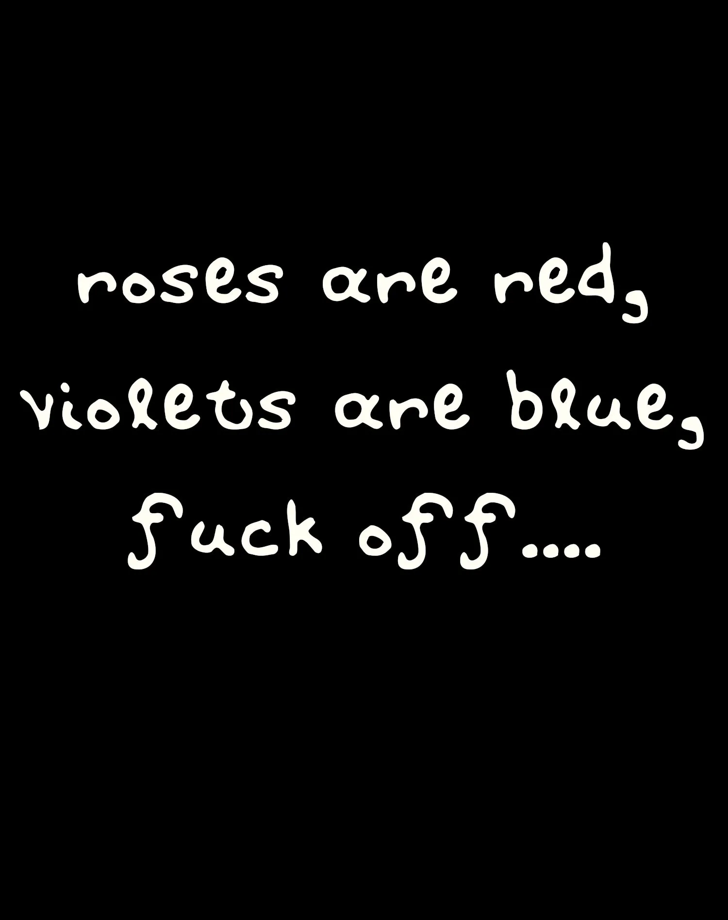 Anti Valentine Poem Roses Red Violets Blue Men's T-shirt