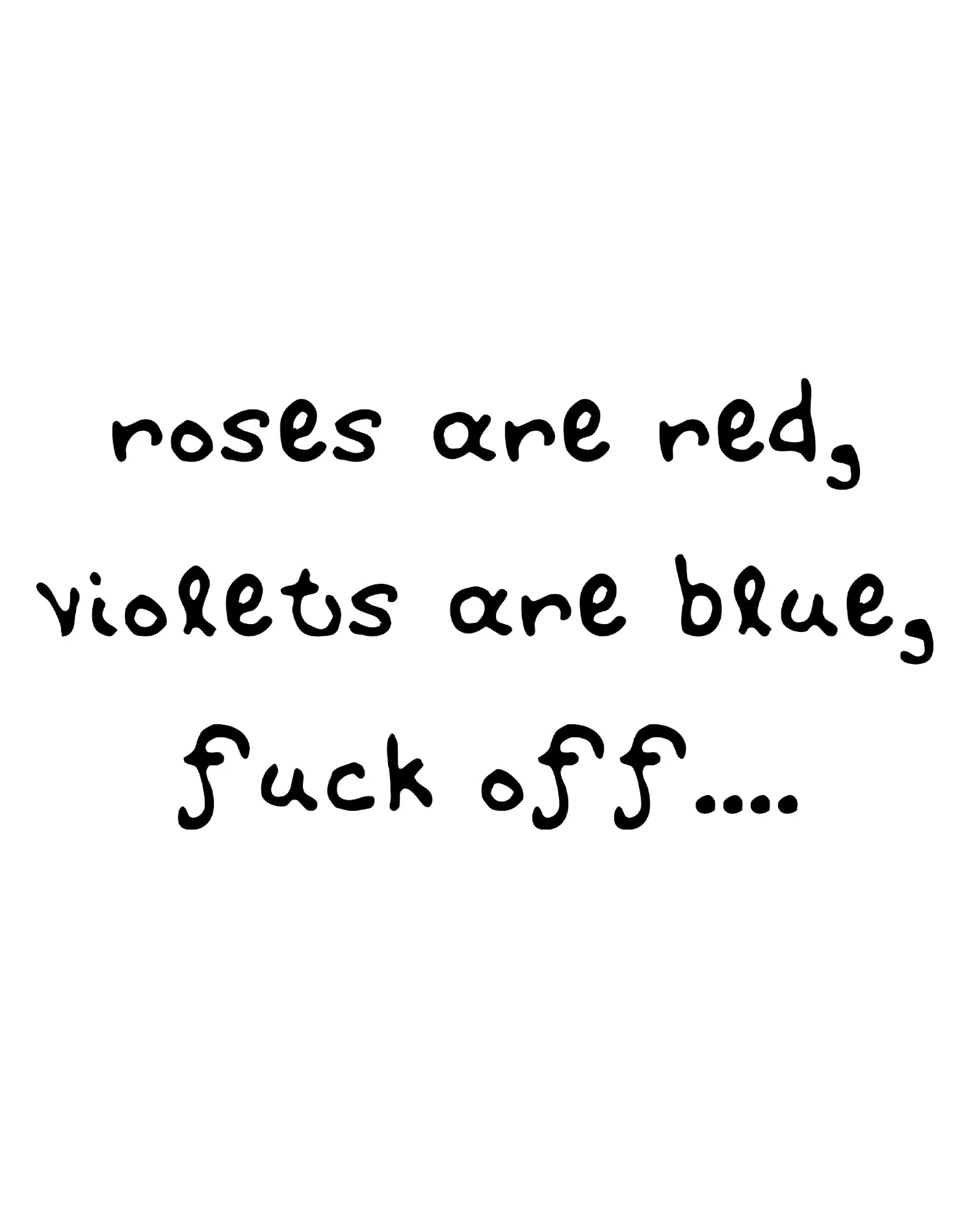 Anti Valentine Poem Roses Red Violets Blue Men's T-shirt